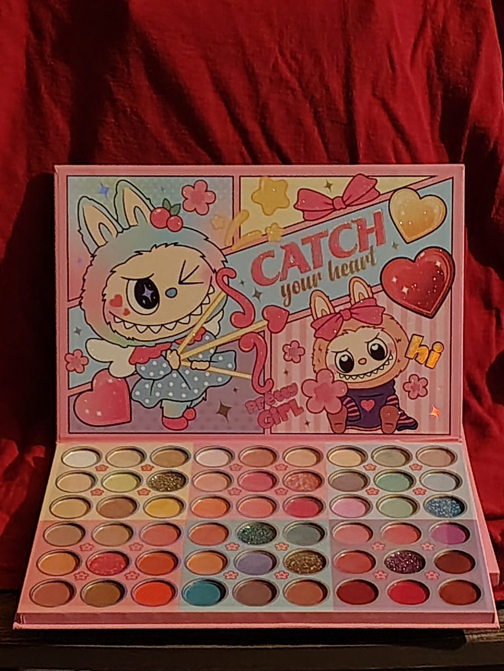 Labubu Inspired Catch Your Heart Eyeshadow Palette - 54 Assorted Shades